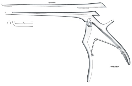 [IU-03629] Intervertebral disc clamp, forward cut, width = 4 mm - Axis length = 18 cm