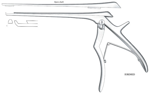 [IU-03632] Intervertebral disc clamp, forward cut, width = 5 mm - Axis length = 18 cm