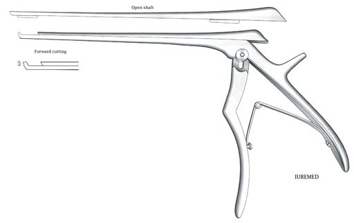 [IU-03621] Intervertebral disc clamp, forward cut, width = 1 mm - Axis length = 20 cm