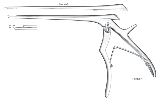 [IU-03624] Intervertebral disc clamp, forward cut, width = 2 mm - Axis length = 20 cm