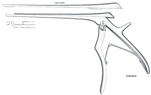 [IU-03627] Intervertebral disc clamp, forward cut, width = 3 mm - Axis length = 20 cm