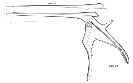[IU-03612] Pinza para disco intervertebral, corte hacia abajo, ancho = 4 mm - longitud del eje = 20 cm