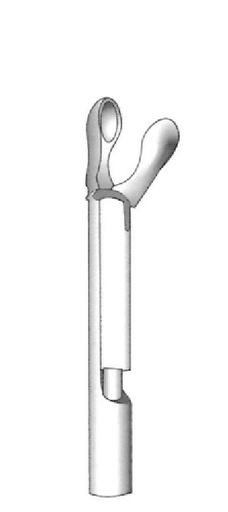 [IU-05488] Pinza para pólipo laríngeo Jackson, curva, diámetro = 4 mm