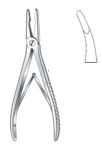 [IU-08065] Pinza gubia para hueso Jansen con tornillo, curva ligera