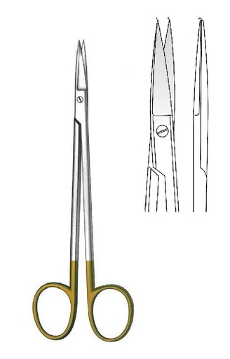 [IU-08465] Kelly gum scissors, straight, GOLD TC - Length = 16 cm / 6-1 / 4 "