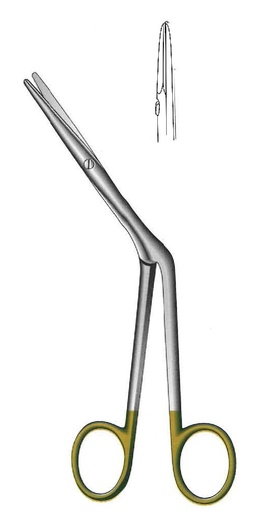[IU-08545] Knight nasal scissors, straight, Gold TC