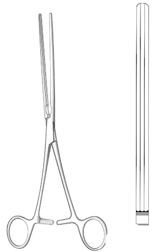 [IU-05642] Kocher intestinal clamp, straight - length = 28 cm / 11 "