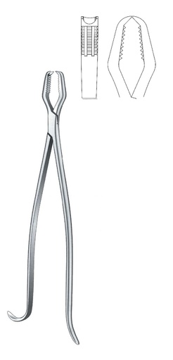 [IU-08005] Lane bone forcep sustaining - length = 32.5 cm / 13 ", light without ratchet