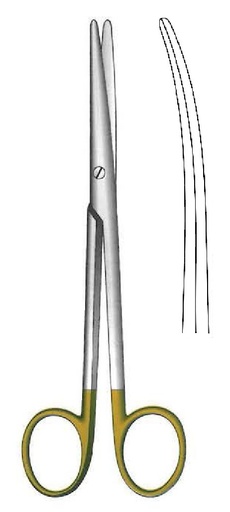 [IU-08323] Lexer Scissors, curved, TC Gold - length = 16 cm / 6-1/2"