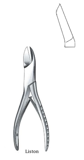 [IU-08133] Pinza cortante para hueso Liston, curva - longitud = 14 cm / 5- 1/2"