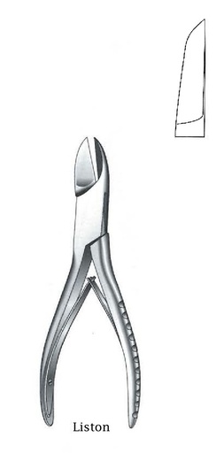 [IU-08129] Pinza cortante para hueso Liston, recta - longitud = 14 cm / 5- 1/2"