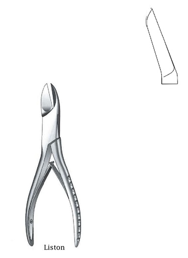 [IU-08134] Cutting clamp Liston bone, curve - length = 17 cm / 6-3 / 4 "