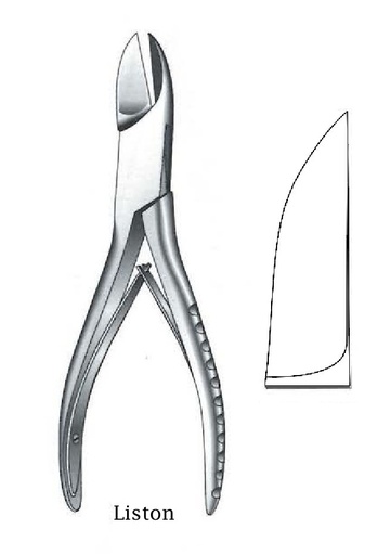 [IU-08131] Pinza cortante para hueso Liston, recta - longitud = 19 cm / 7-1/2"