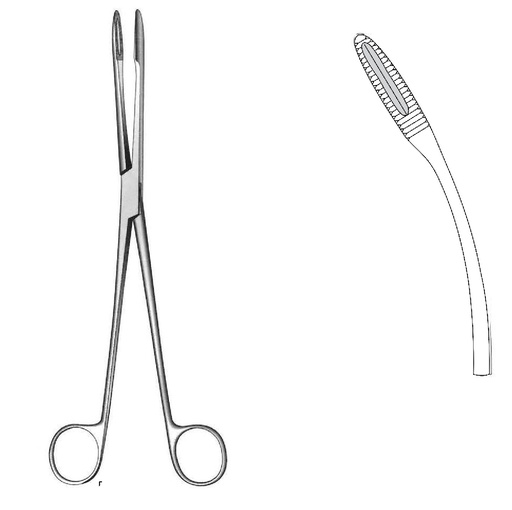 [IU-01119] Pinza para apósito Maier, curvada - longitud = 26.5 cm / 10-1/2"