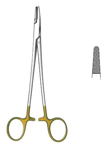 [IU-08638] Porta agujas Mayo-Hegar, TC Gold - longitud = 24 cm / 9-1/2"