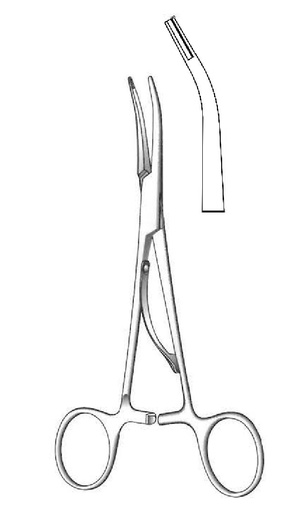 [IU-03488] Pinza para aplicar clip McKenzie, curva - longitud = 19 cm / 7-1/2"