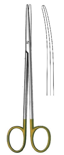 [IU-08385] Metzenbaum-Fine Dissecting Scissors, delicate, blunt, curved, TC Gold - length = 20 cm / 8"