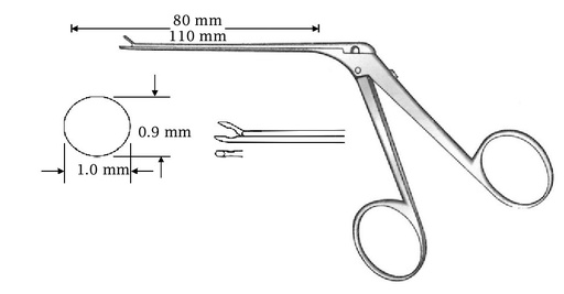 [IU-04517] Micro clamp for ear, straight, black finish, diameter = 0.9 x 1.0 mm - Axis length = 80 mm