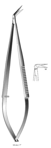 [IU-02553] Vascular micro scissor with spring handle, 90 ° angle