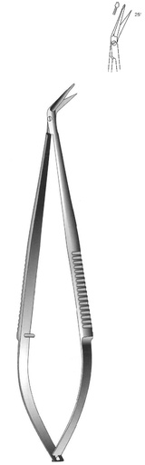 [IU-02836] Micro tijera vascular con punta de sonda, ángulo de 25°