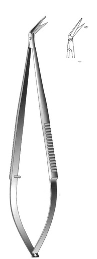 [IU-02837] Micro tijera vascular con punta de sonda, ángulo de 45°