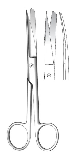 [IU-03092] Micro Tone Surgical Scissors, curved, sharp / blunt - length = 18.5 cm / 7-1/4"