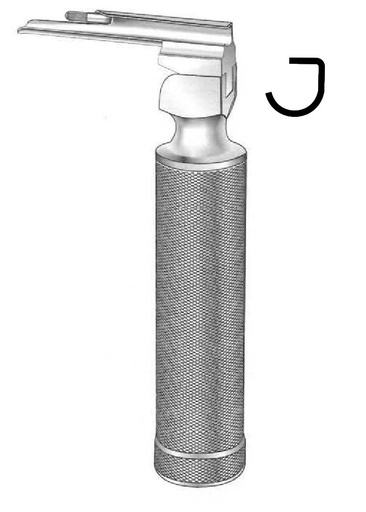 [IU-00101] Juego de espátulas para laringoscopio Miller-Baby con mango mediano, fibra óptica