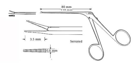 [IU-04484] Micro clamp mini -mcgee, straight, teeth - length = 110 mm
