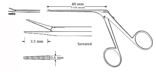 [IU-04483] Micro clamp mini -mcgee, straight, teeth - length = 80 mm