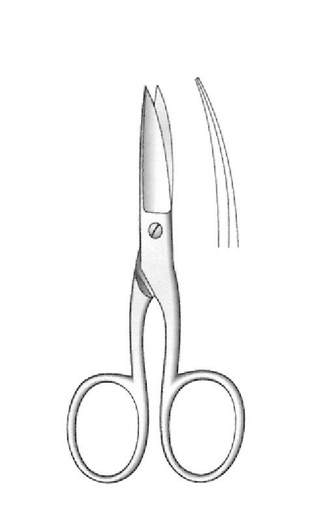 [IU-06225] Tijera para uñas, curva - longitud = 9 cm / 3-1/2"