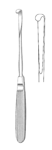 [IU-04913] Obwegeser Periosteal Elevator, strong curve, tip = 5 mm