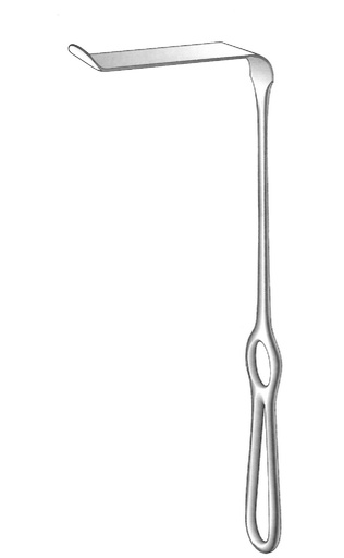 [IU-05404] Soft tissue separator Obwegeser, curved up, sheet = 43 x 11 mm