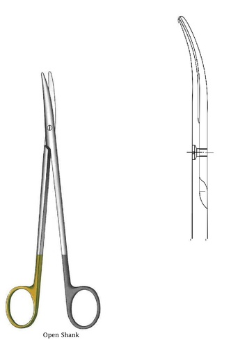 [IU-08553] Open handle ligation scissors, Gold TC - Length = 23 cm / 9 "