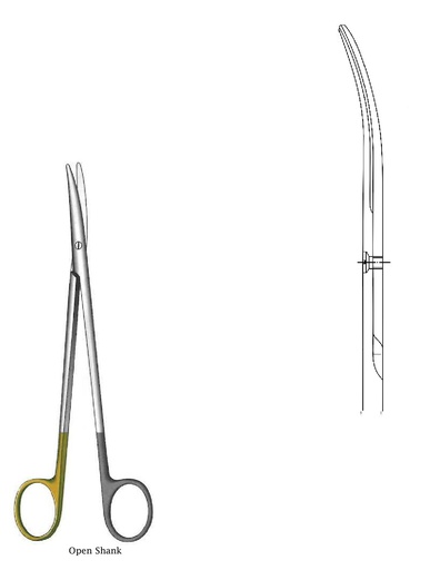 [IU-08555] Open handle ligation scissors, Gold TC - Length = 26 cm / 10-1 / 4 "