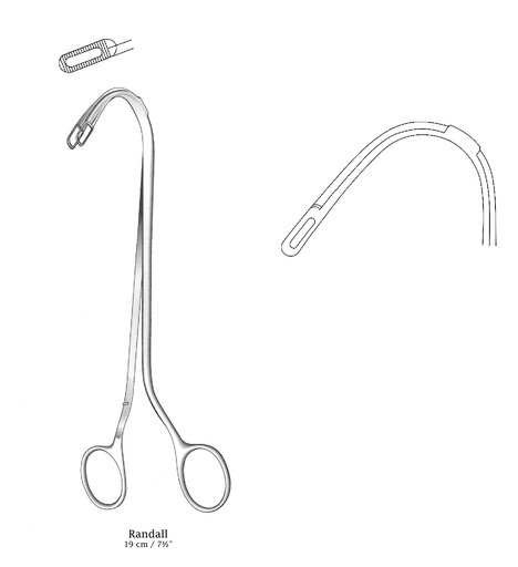 [IU-05854] Randall renal calculations clamp, Figure 1 - Length = 19 cm / 7-1 / 2 "