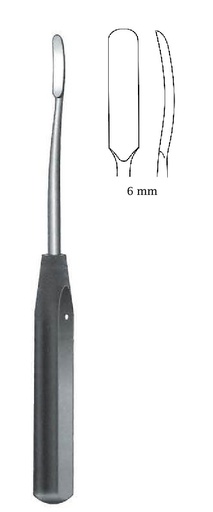 [IU-07916] Periosteum elevator with ferrozell handle, light curve, 6 mm wide