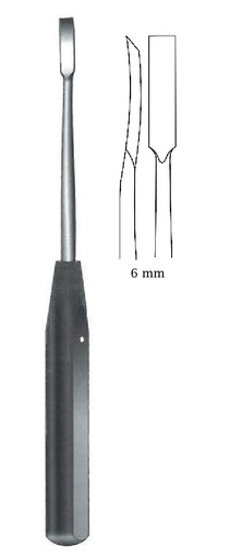 [IU-07917] Elevador para periostio con mango de ferrozell, punta cuadrada, 6 mm de ancho