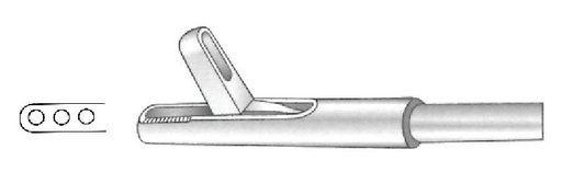 [IU-05778] Rectal biopsy clamp, Figure 2, straight - Axis length = 36 cm / 14 "