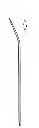 [IU-00202] Aguja de guía Redon, punta de lanceta, ligeramente curvada, 8 charr