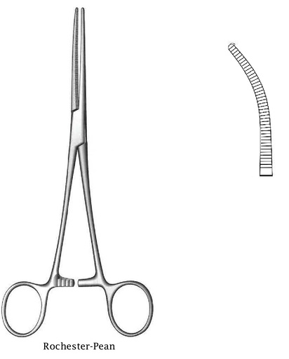 [IU-00697] Pinza para arteria de Rochester-Pean, curva - longitud = 30 cm / 12"