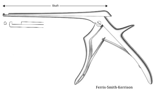 [IU-03496] Pinza para disco intervertebral Ferris-Smith-Kerrison - longitud del eje = 20 cm, corte hacia arriba, ancho de punta = 2 mm