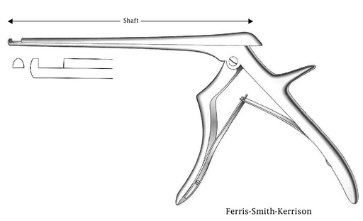 [IU-03502] Pinza para disco intervertebral Ferris-Smith-Kerrison - longitud del eje = 20 cm, corte hacia arriba, ancho de punta = 4 mm