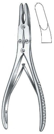 [IU-07391] Pinza gubia para huesos de Ruskin, punta = 2 mm, curva - longitud = 15 cm / 6"