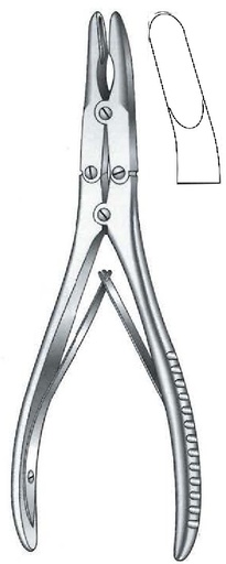 [IU-07393] Pinza gubia para huesos de Ruskin, punta = 4 mm, curva - longitud = 15 cm / 6"
