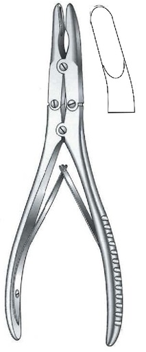[IU-07396] Pinza gubia para huesos de Ruskin, punta = 3 mm, curva - longitud = 17.5 cm / 7"