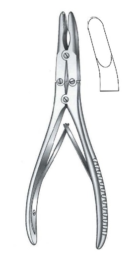 [IU-07397] Pinza gubia para huesos de Ruskin, punta = 4 mm, curva - longitud = 17.5 cm / 7"