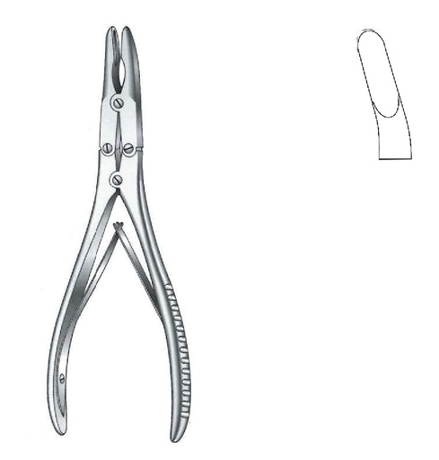 [IU-07405] Pinza gubia para huesos de Ruskin, punta = 8 mm, curva - longitud = 20 cm / 8"