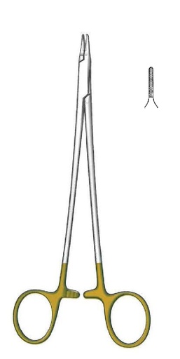 [IU-08657] Ryder -Vascular Needle holder, Gold TC - Length = 13 cm / 5 "