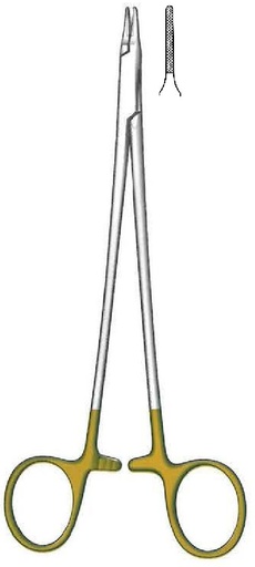 [IU-08659] Ryder -Vascular Needle holder, Gold TC - Length = 18 cm / 7 "