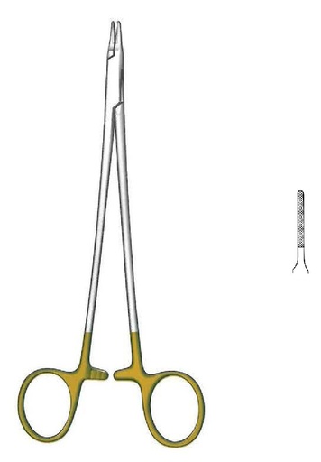 [IU-08661] Ryder -Vascular Needle holder, Gold TC - Length = 23 cm / 9 "